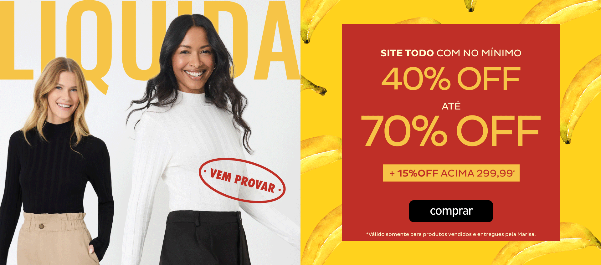 Liquida - Site Todo com Mínimo 40 OFF até 70 OFF + 15 OFF acima R$299,99