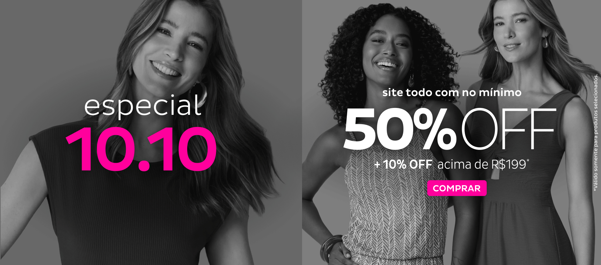 Especial 10.10 - Site Todo com no mínimo 50 OFF + 10OFF nas compras acima de R$199,99